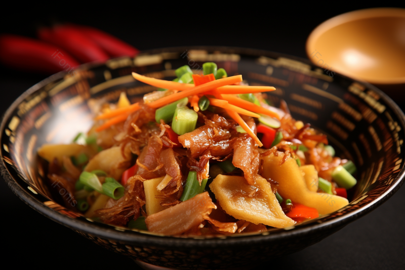 精致高级摆盘中国菜干锅飘香鸭美食特写摄影背景,高清,摄影图,摄影图片,图片大全,摄影图免费下载